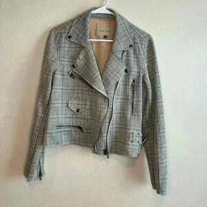 Blank NYC Plaid Double Breasted Moto Jacket‎ M